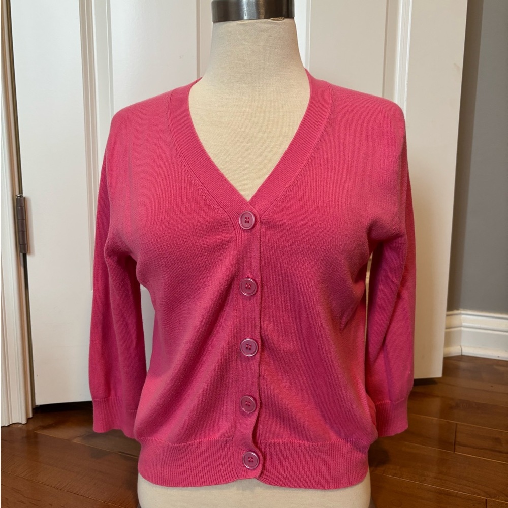 Pink Button-Up Women's Sweater